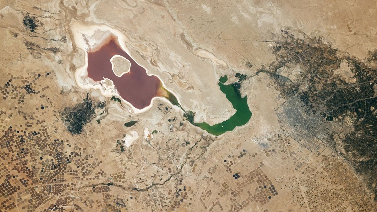 Двуликое озеро Разаза: как засуха превратила водоем в сюрреалистичный пейзаж
