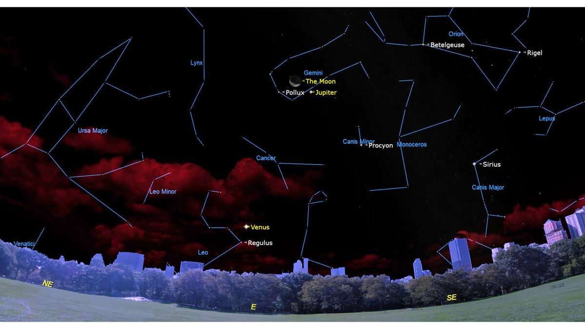 Луна, Юпитер и Близнецы: уникальное астрономическое шоу на рассвете 16 сентября