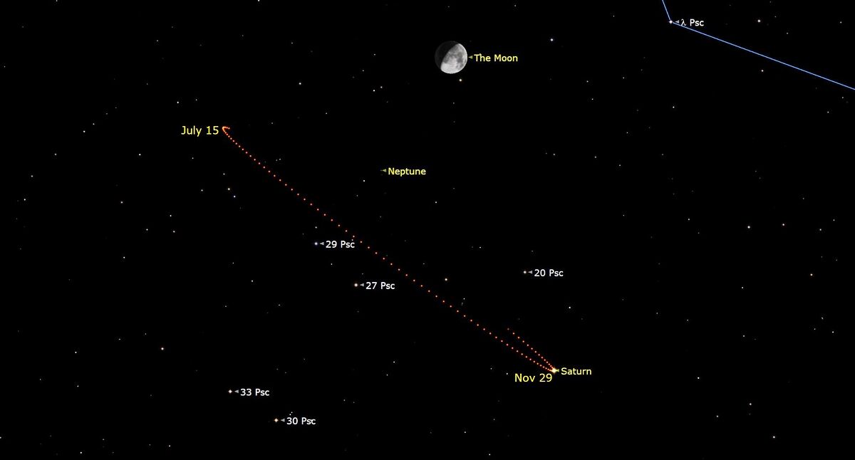 Лунный дуэт в Рыбах: Наблюдаем сближение Луны и Сатурна в ноябре