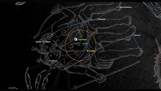 Рандеву Луны и Юпитера: вечернее небо 30 января подарит яркое космическое дуо