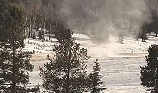 Редкий «смерч-снеговик» в Колорадо