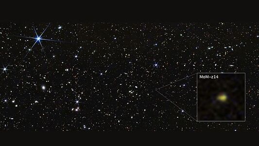 Свет из бездны времени: телескоп Webb обнаружил самую далёкую галактику, бросающую вызов космологии