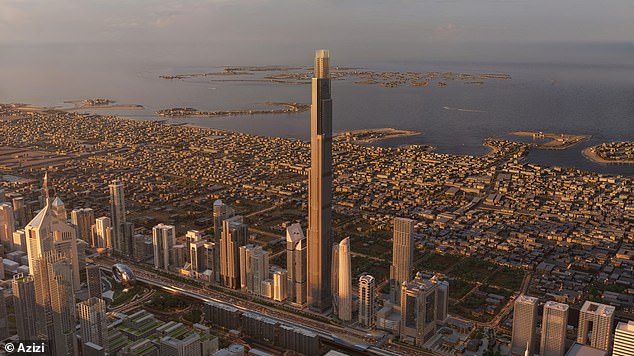 Burj Azizi: лифт протяжённостью 631 метр установит мировой рекорд